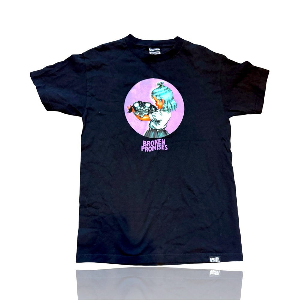 Broken Promises “Girl with Dog” Anime Graphic Tee: Medium: Heartbreak: Emo